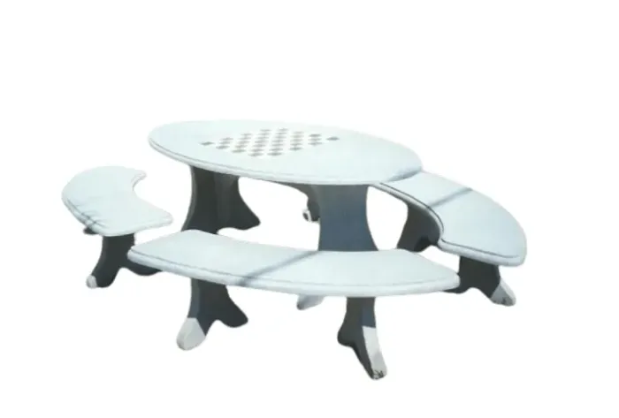 Conjunto Mesa Oval 2,0m com 4 bancos curvos
