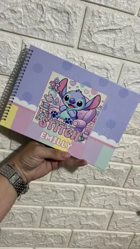 Caderno pinturas do Stitch - Personalizado