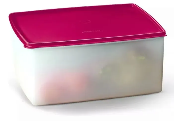 Tupperware caixa espaçosa translúcida 6,5 litros nova - vinho marsala