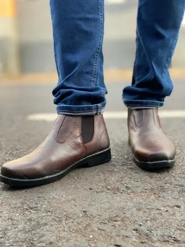 Bota Masculina Couro Marrom
