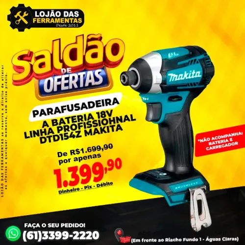 Parafusadeira a Bateria 18v DTD154Z Makita
