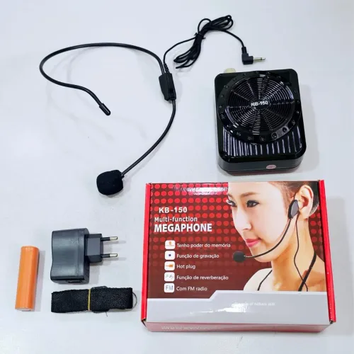 Megafone Portátil KB-150 com Rádio FM - Novo