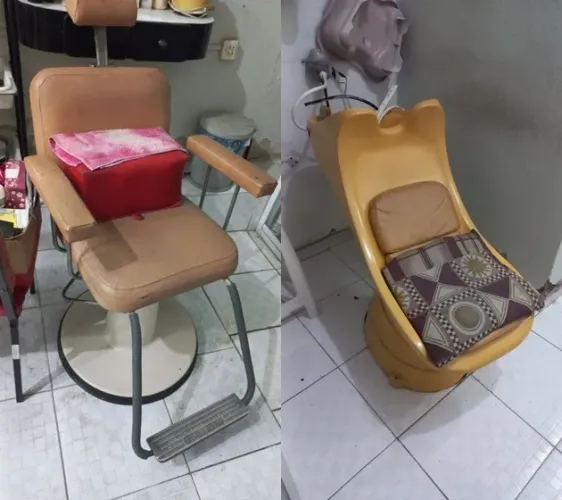 Cadeira Hidráulica e Lavatório para Salão de Beleza
