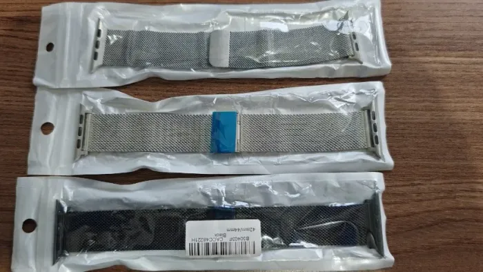 KIT com 3 Pulseiras De AÇO Smartwatch 42mm / 44mm modelo Apple Watch