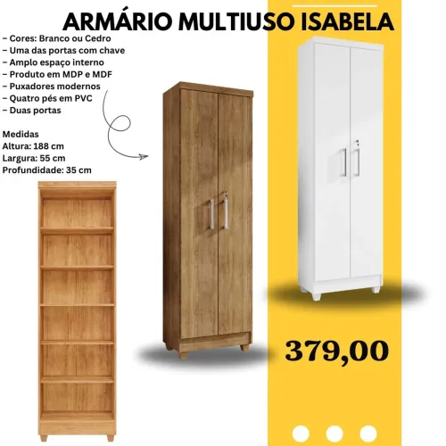 Armário Multiuso Sapateira Isabela com chave - FRETE GRATIS - ENTREGA HOJEEE !!