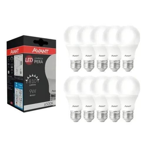 Conjunto de Lâmpadas de LED Avant 9 W Branca (10 und)