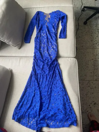 Vestido azul longo de festa