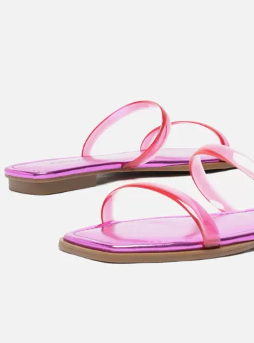 rasteirinha metalizada rosa arezzo