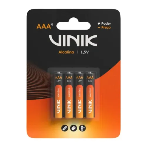Pilha Alcalina AAA C/4 unidades 1.5V