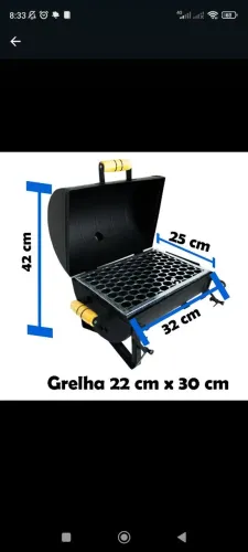 Churrasqueira bafo para barco 2x1 