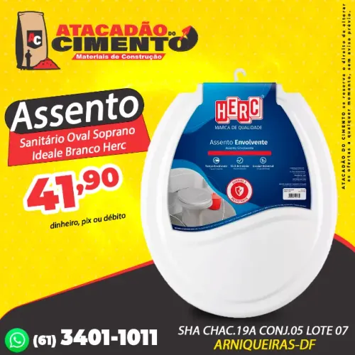 Assento Sanitário Oval Soprano Ideale Branco Herc