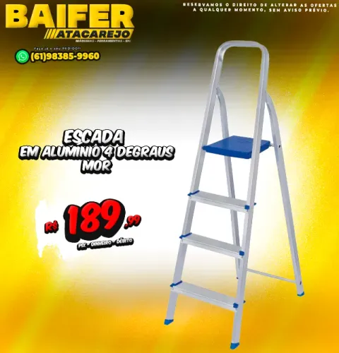 Escada em Alumínio 4 Degraus Mor