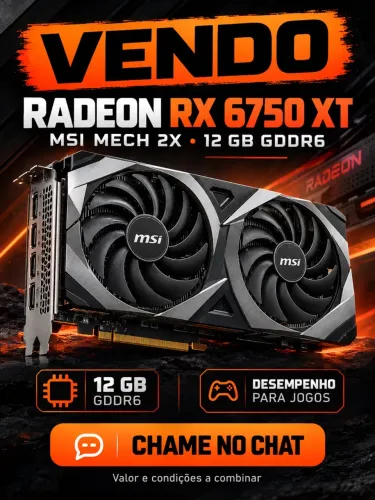 Placa de vídeo RX 6750xt 12GB msi 