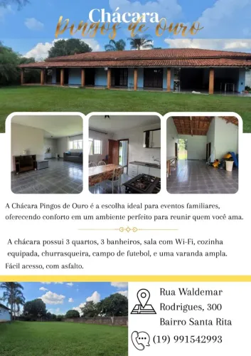 Chácara p/ aluguel de finais de semana e festas  bairro Sta Rita Piracicaba * 