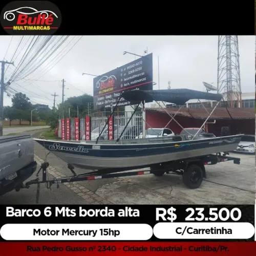Barco PetyBrasil 6 Mts Borda Alta  C/Motor Mercury 15hp - R$: 23.500