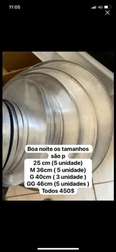 Forma Pizzas pizzaria varios tamanhos