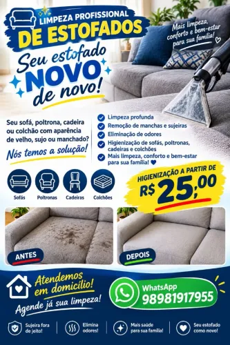 Higienizaracão de estofados