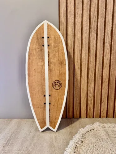 Surfskate Janga Arts Fish Retrô Artesanal em Madeira - Longboard
