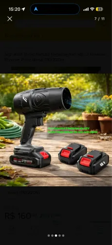 Soprador Turbo Portátil Recarregável 48v 2 Baterias Potente Preto Bivolt (110/220v)