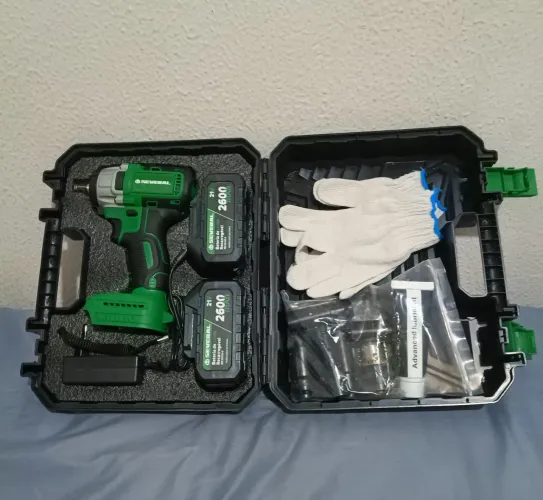 Chave de impacto intercambiável sem fio 21v com 2 baterias 