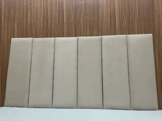 Cabeceira modulada 6 peças estofadas bege