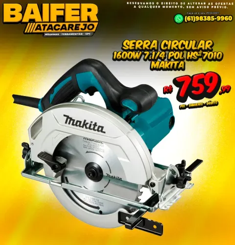 Serra Circular 1600w 7.1/4 Pol Hs-7010 Makita