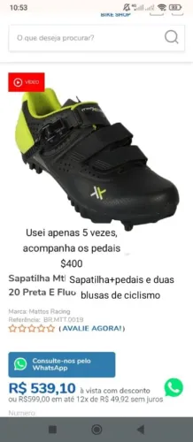 Sapatilha de Ciclismo n40