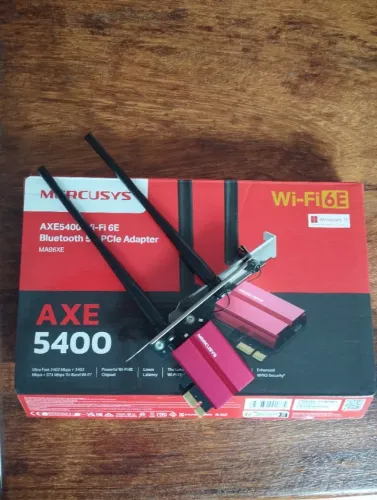 Adaptador Mercusys PCie Wi-fi 6e Axe5400 Tri-band + Bluetooth 5.3 - Ma86xe
