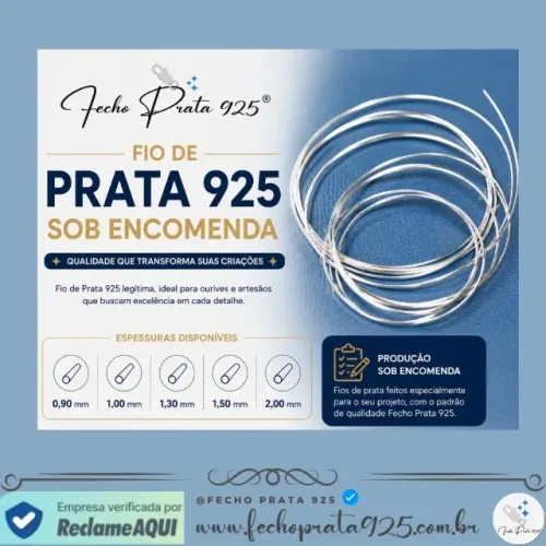 Fio de Prata 925 Sob Encomenda 0,90mm a 2,00mm para Ourives e Joalheria