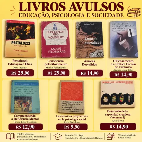 Bazar Literário a Partir de R$ 7 | Psicologia, Filosofia, Educação e Literatura