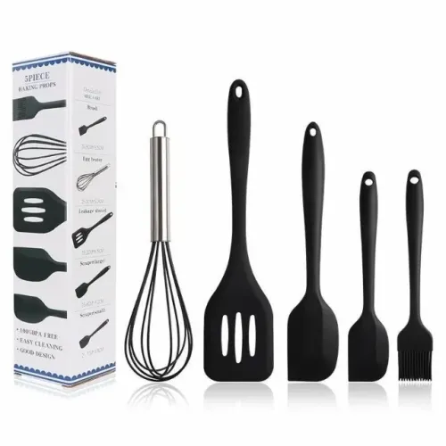 Kit Cozinha em Silicone 5 Peças - Ideal para o Dia a Dia, Seguro e Resistente ao calor, C
