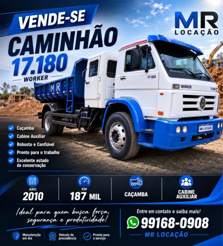 VW 17180 caçamba com cabine suplementar