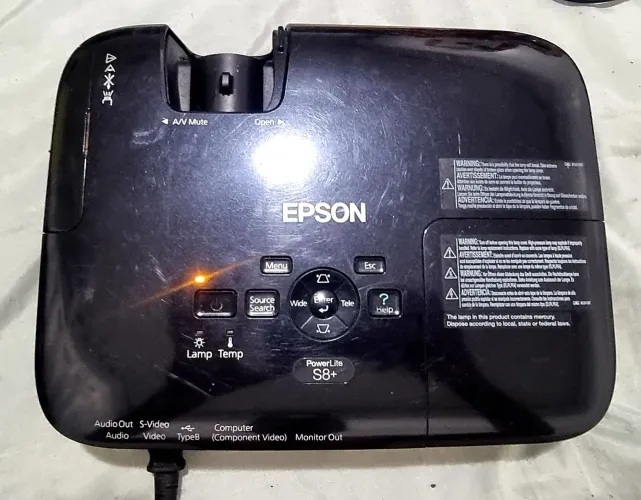 Epson PowerLite S8+ Projetor Profissional 2500 ANSI Lumens 3LCD - Lâmpada Nova