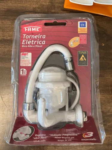 Torneira elétrica bica alta e móvel - 127v - 4800w - Fame