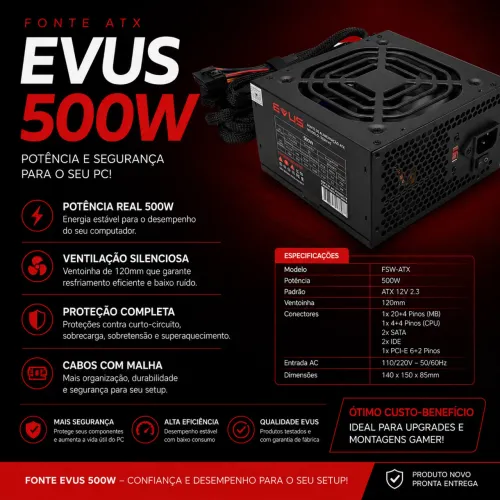 FONTE 500w a venda