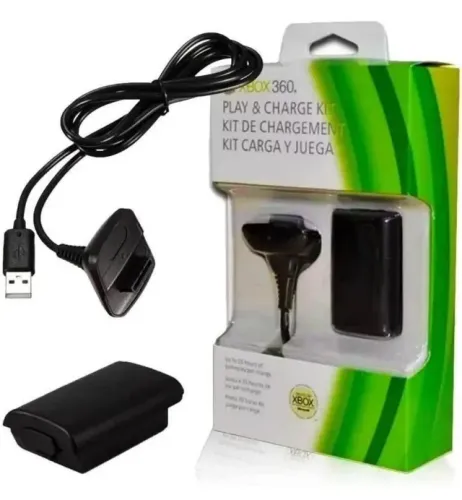 Kit bateria + cabo xbox 360