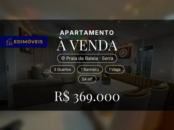 Praia da Baleia: Apartamento 3 quartos com acabamento em porcelanato