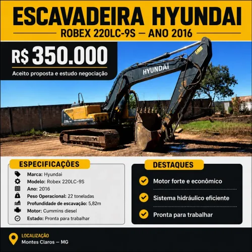 ESCAVADEIRA HYUNDAI ROBEX 2016