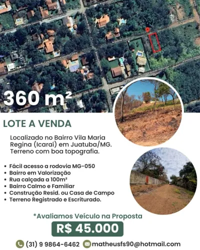 Lote 360m² - Vila Maria Regina (Icaraí - Juatuba)