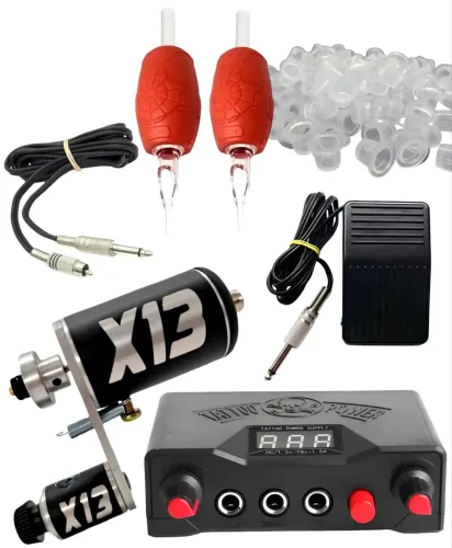 Kit de Tatuagem Completo X13 + Fonte + Acessórios
