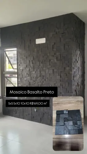 Pedras Mosaico Telado em placas de 30x30 / Basalto ou são Tomé