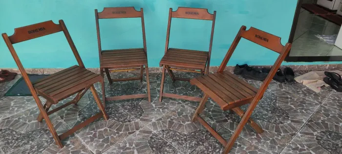 Cadeiras conjunto 4 peças Dobráveis Madeira - Estilo Bohemia