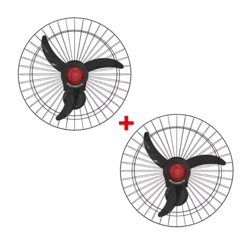 Vendo kit de 2 ventiladores de parede 60cm marca Ponente - Alta potência e resistência. 