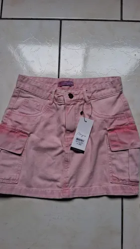 Mini saia rosa cargo tamanho 36