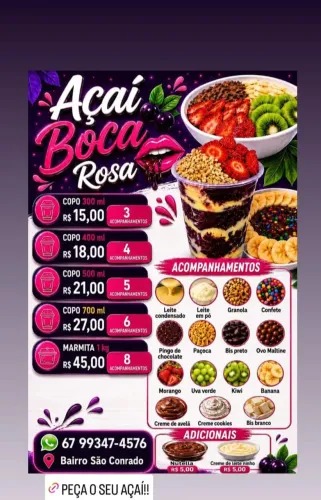 Peça seu açaí!! wa.me/ * <br>Estamos entregando