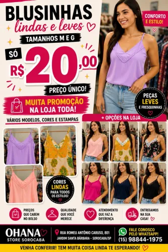 Promoção(Loja Aberta De Domingo) Feminino e Infantil