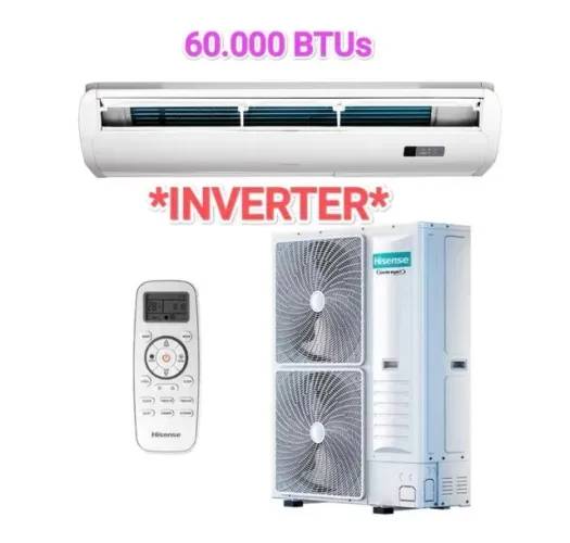 Ar Split Piso Teto Hisense Inverter 60000 BTUs + NOVO + Nota + 1 Ano Garantia + Cartão 12X