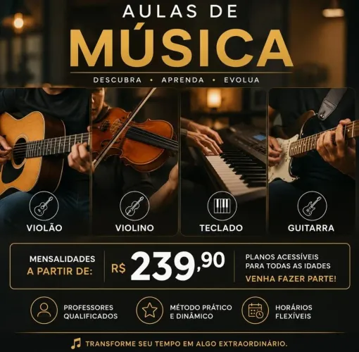 Aulas domiciliares violino, violão, guitarra, teclado