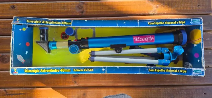 Telescópio Astronômico de Brinquedo Candide 40mm (25/50X) - Relíquia na Caixa!