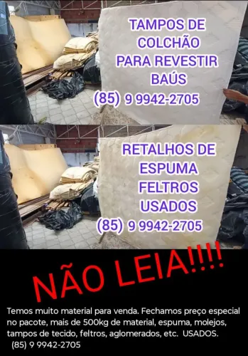 Tampos de tecido de colchão usados .